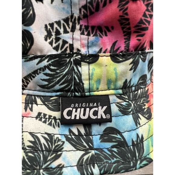Original CHUCK Bucket Hat One Size Hawaiian Print Palm Trees Beach Resort Vacay - Picture 2 of 7